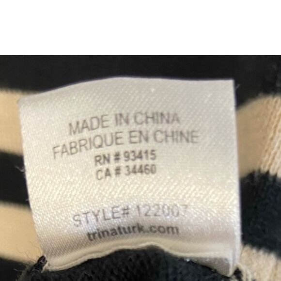 Trina Turk Black and Tan Striped Sweater Dress.  Size small. - Picture 7 of 7